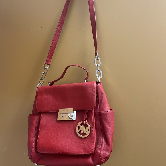 AUTHENTIC Red leather MK bag - Picture 1 of 3